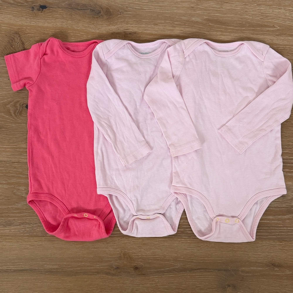 Primary Pink Organic Cotton Baby Bodysuits